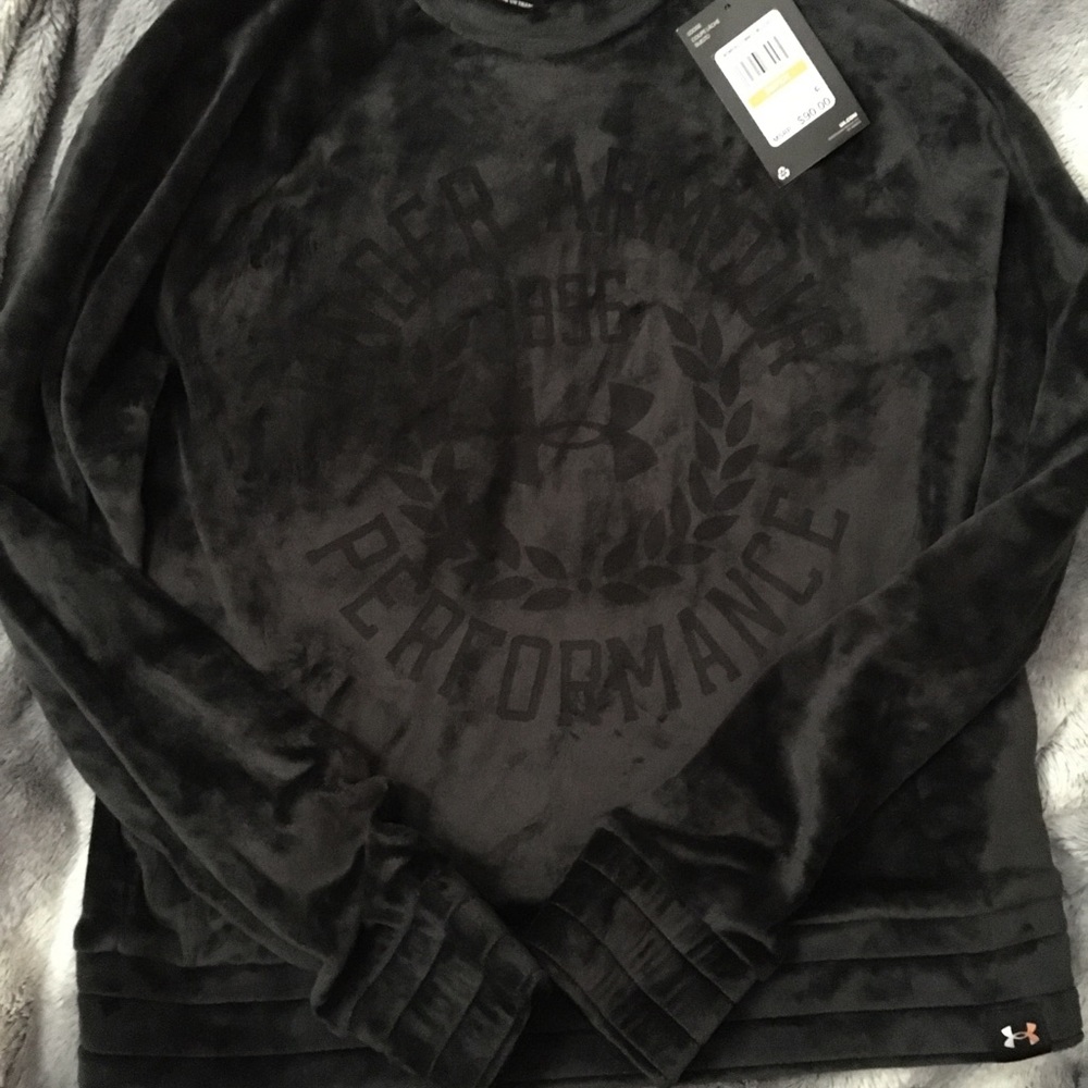 NWT WOMENS UNDER ARMOUR VELOUR CREW NECK SWEATSHIRT